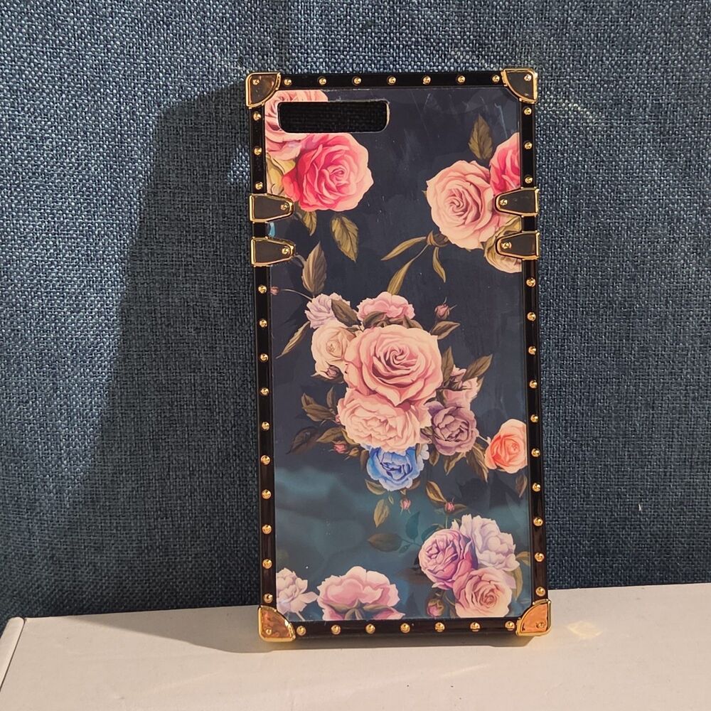 Luxury Trunk Rose Phone Case Gold Rivet Retro Cover - Picture 8 of 16